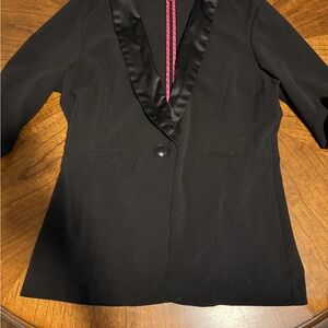 Charlotte Russe Black Blazer with Satin Lapel